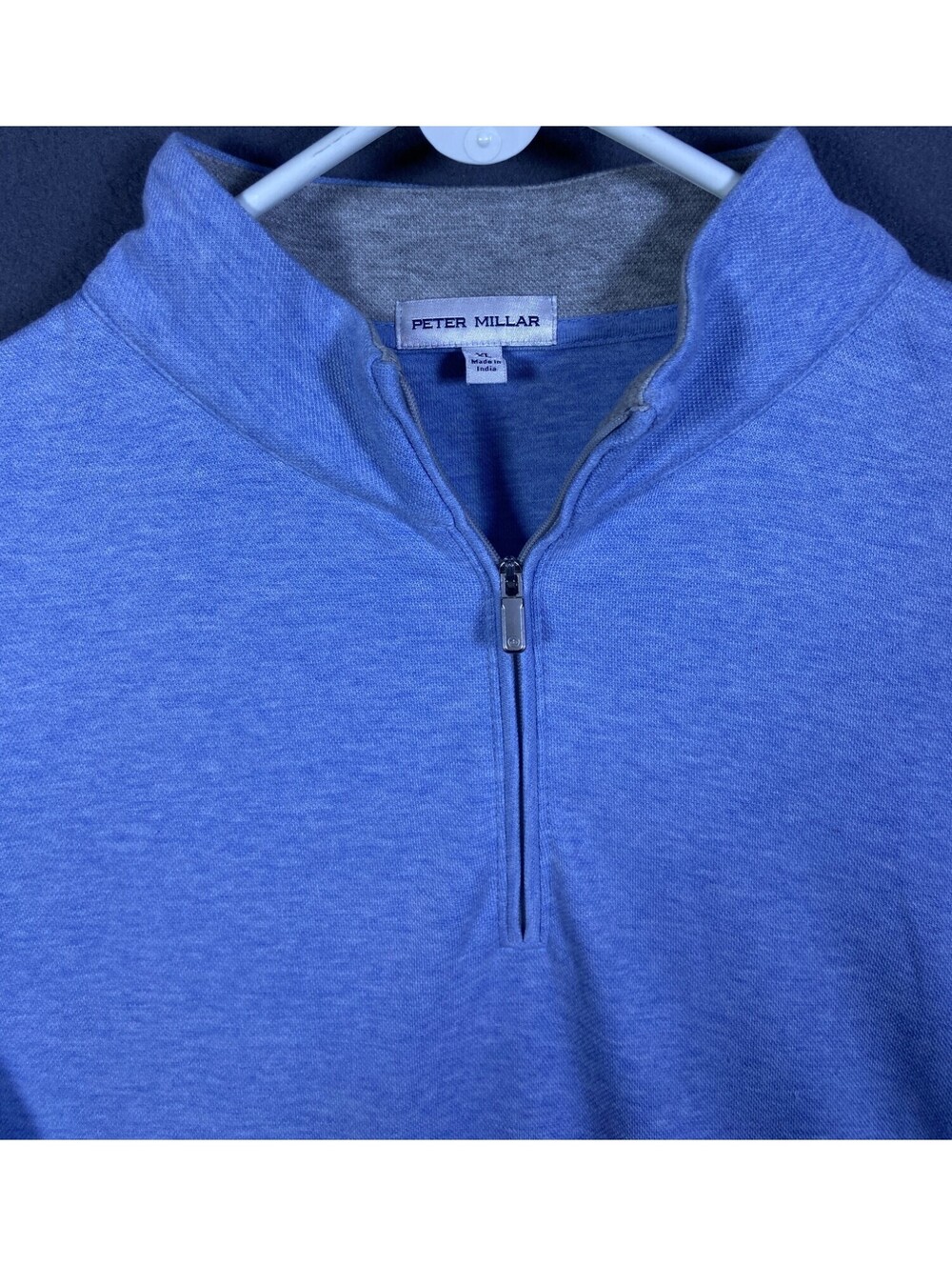 Peter Millar Sweater Mens XL L/S Blue Crown Comfort 1/4 Zip Pullover Golf Modal